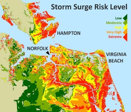 As climate change worsens, coastal Virginia becomes increasingly vulnerable to storm surge.