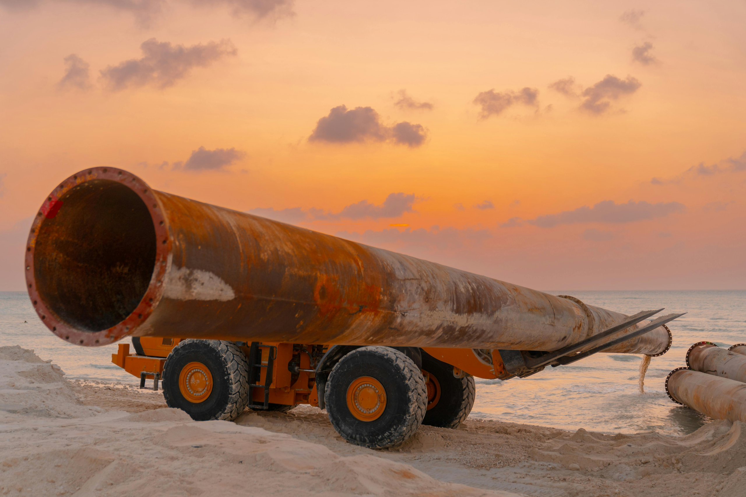 Pipe on a beach for Eastern Shore pipeline blog post