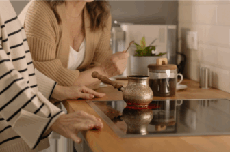 photo brewing  tea on an induction stove