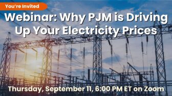 Graphic promoting PJM webinar on 9/11