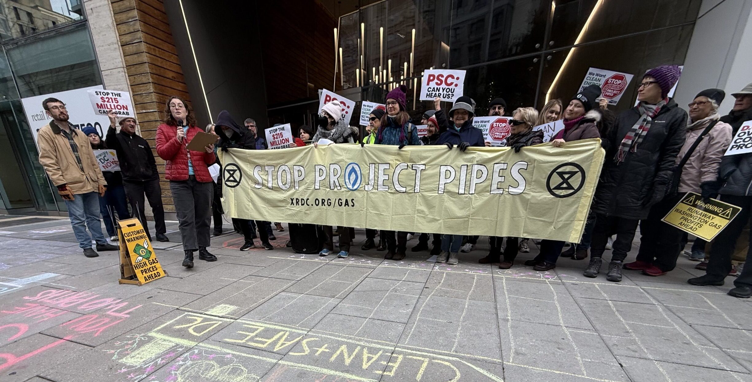 Draw the Line: D.C. Advocates Rally Against Washington Gas's Proposal for $215 Million Methane Gas Pipeline Spending and Rate Hikes